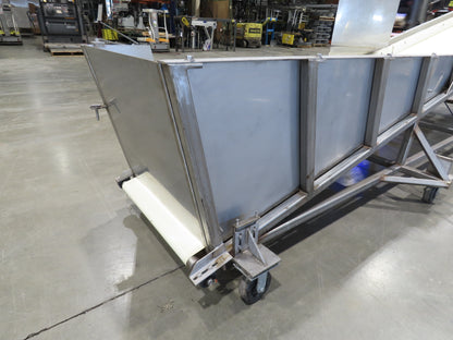 36"x 20' Stainless Portable Incline Conveyor 30"Belt 480V 3PH 100FPM Side Load