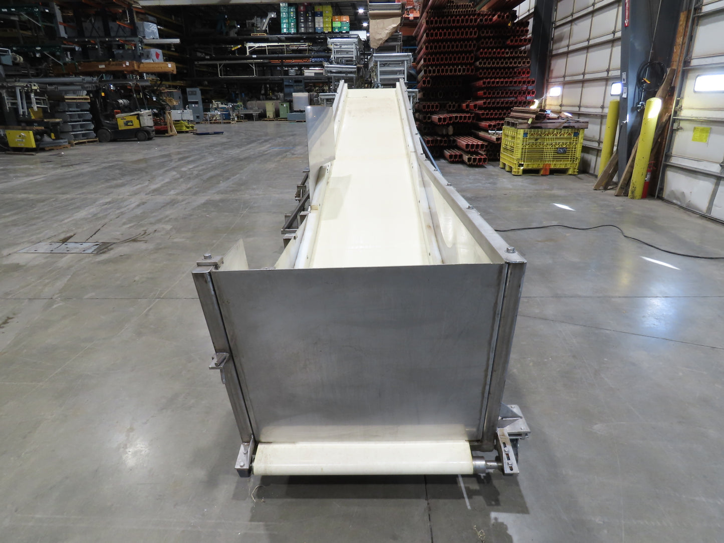 36"x 20' Stainless Portable Incline Conveyor 30"Belt 480V 3PH 100FPM Side Load