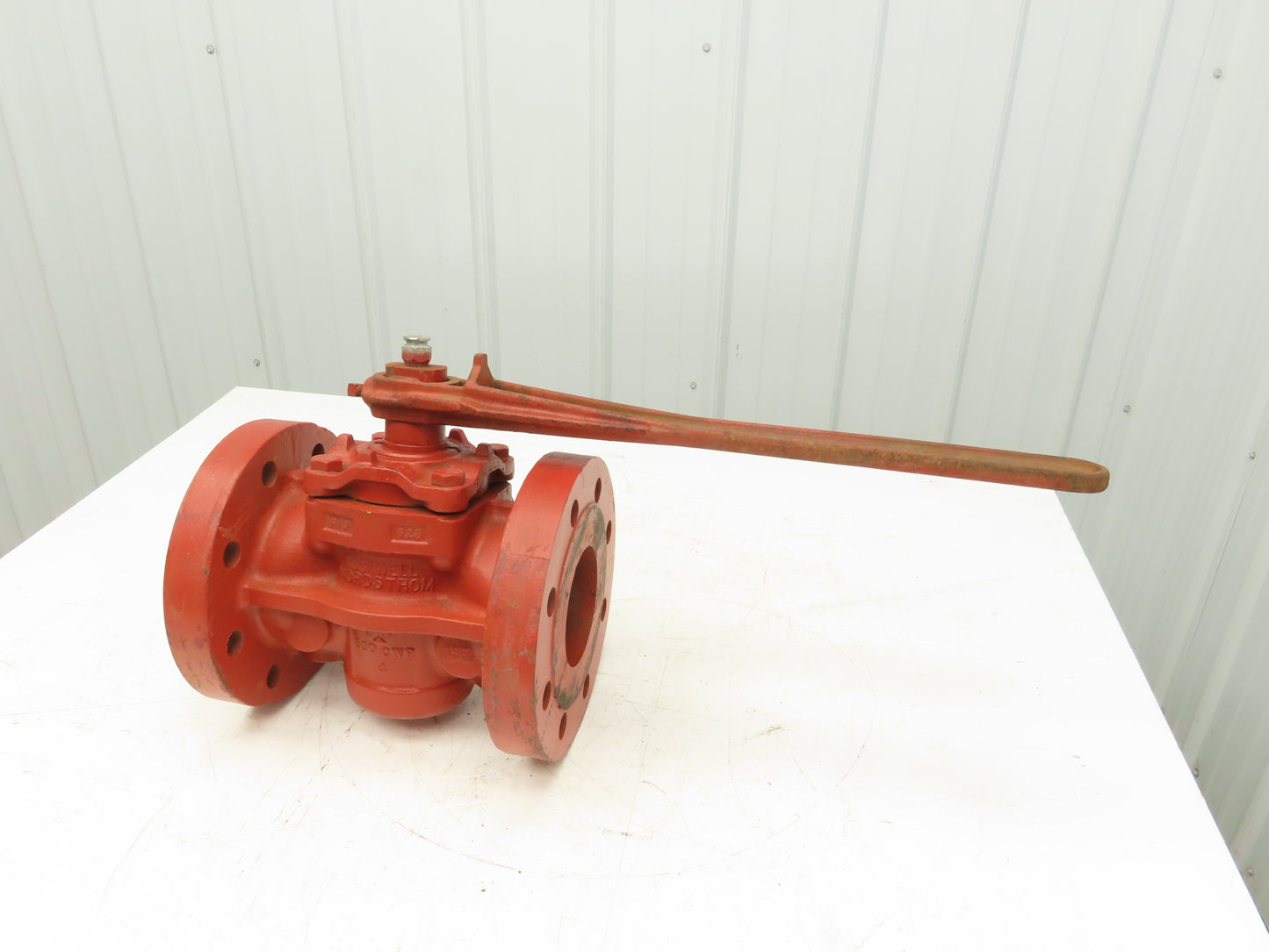 Rockwell Nordstrom 500 CWP 4 Plug Valve 4" Cast Iron 10" Flange 8 Hole W Wrench