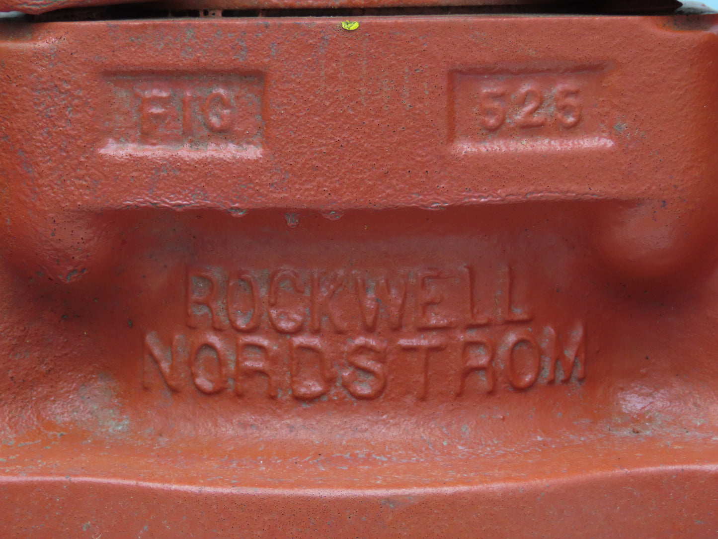 Rockwell Nordstrom 500 CWP 4 Plug Valve 4" Cast Iron 10" Flange 8 Hole W Wrench