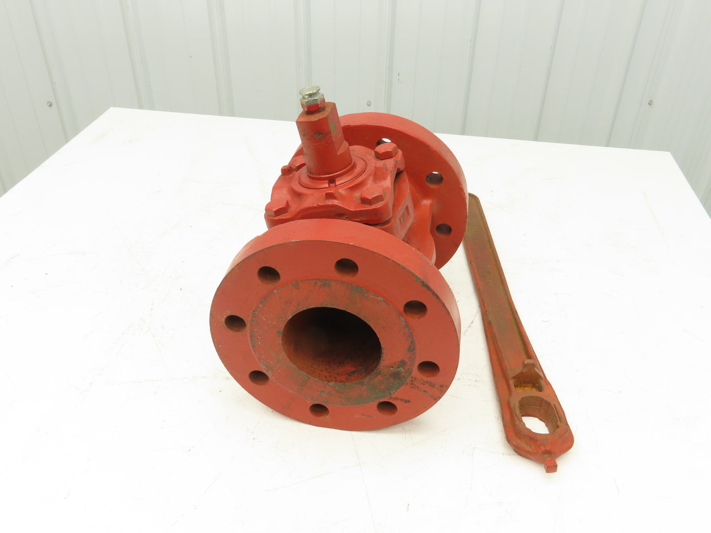 Rockwell Nordstrom 500 CWP 4 Plug Valve 4" Cast Iron 10" Flange 8 Hole W Wrench