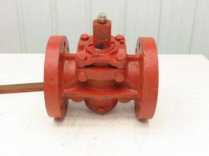 Rockwell Nordstrom 500 CWP 4 Plug Valve 4" Cast Iron 10" Flange 8 Hole W Wrench