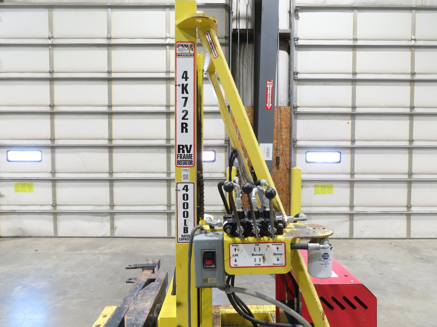 PWI 4K72R Mobile Frame Chassis Rotator RV Trailer Hydraulic 230/480V 3PH 4000lbs