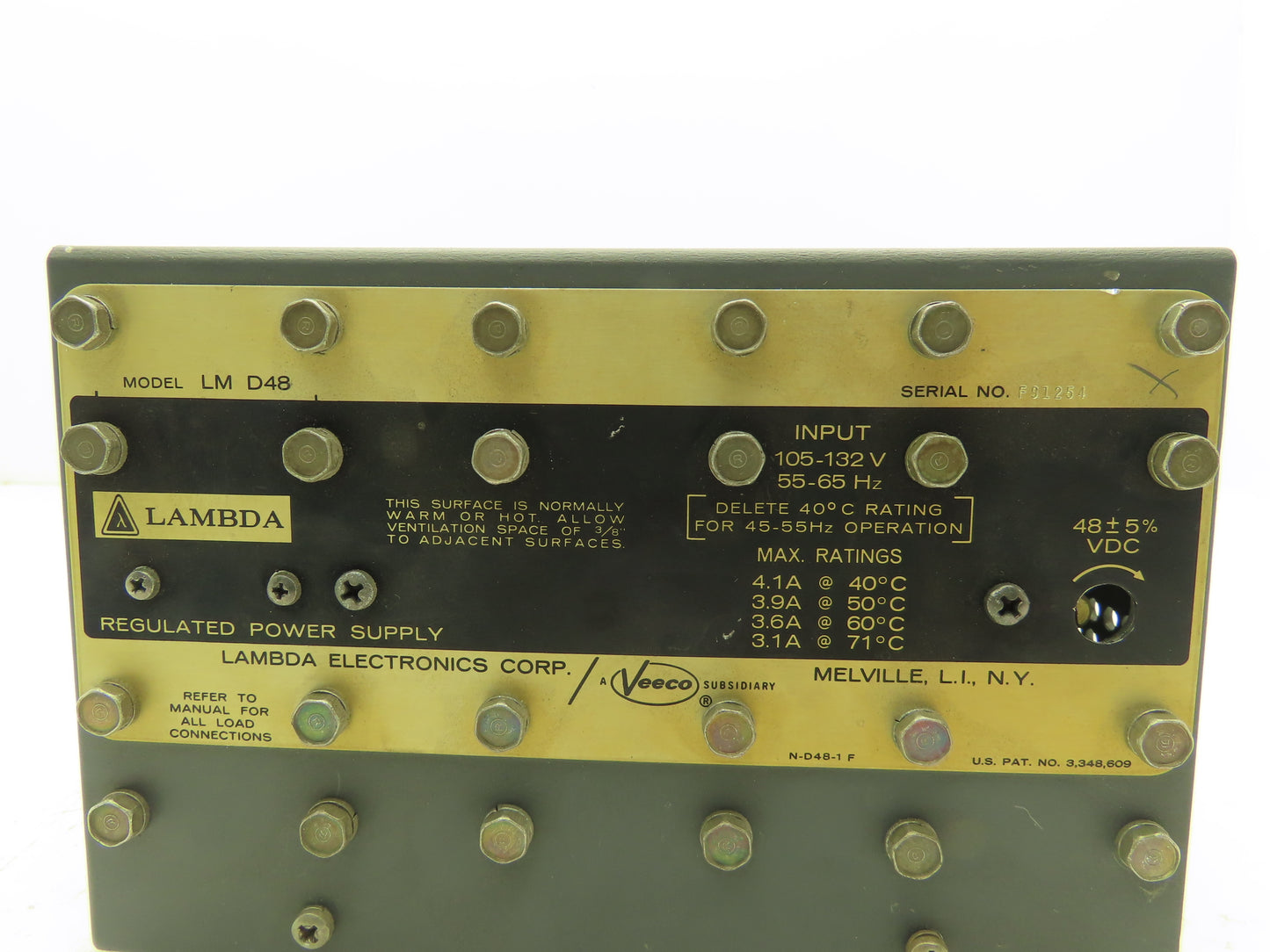 Lambda LM D48 Power Supply 105-132VAC Input 48VDC 4.1A Output