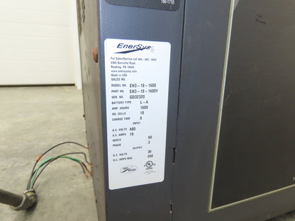 Enersys Enforcer EH3-18-1600 Forklift Battery Charger 36V 1600Ah 260A 480V 3Ph