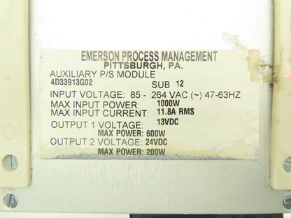 Emerson 4D33913G02 Power Supply 13/24VDC Output 85-264VAC Input