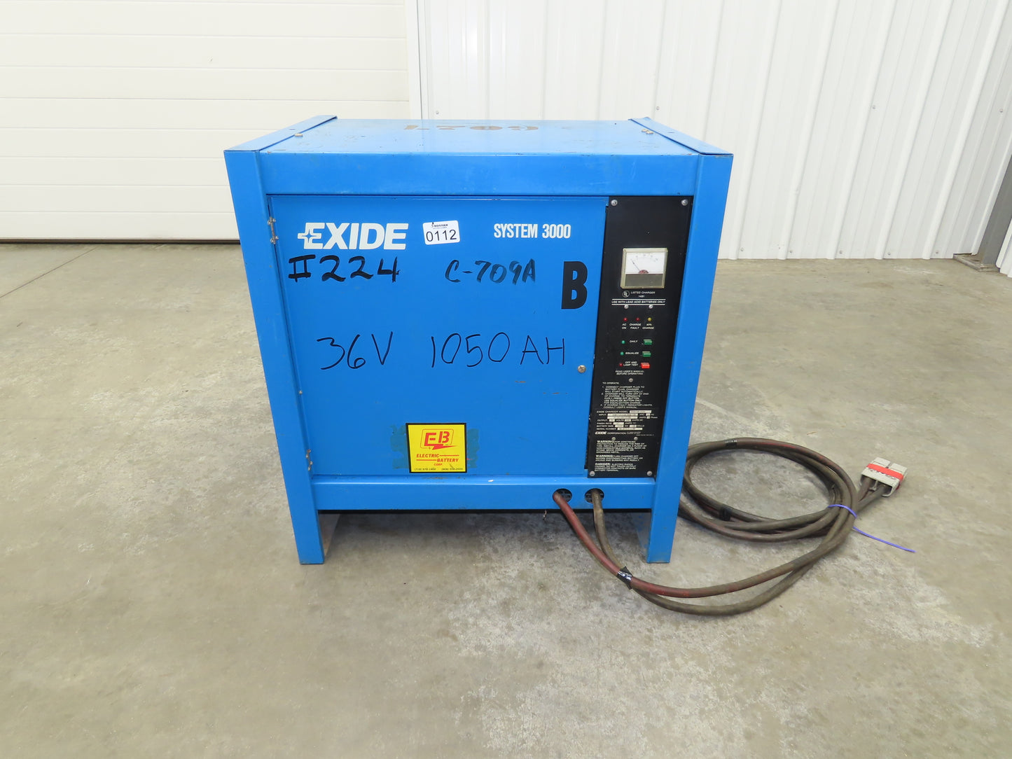 Exide System 3000 ES3-18-1050 Forklift Battery Charger 36VDC 1050Ah 480V 3Ph