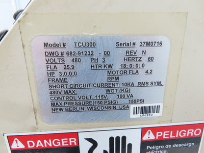 AEC TCU300 Temperature Control Unit 18kw Heating 3Hp 480V 3Ph Parts Only