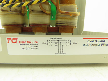 Trans-Coil Inc KLC35B KLR Line Reactor 600VAC 35Amp dV/DtGuard