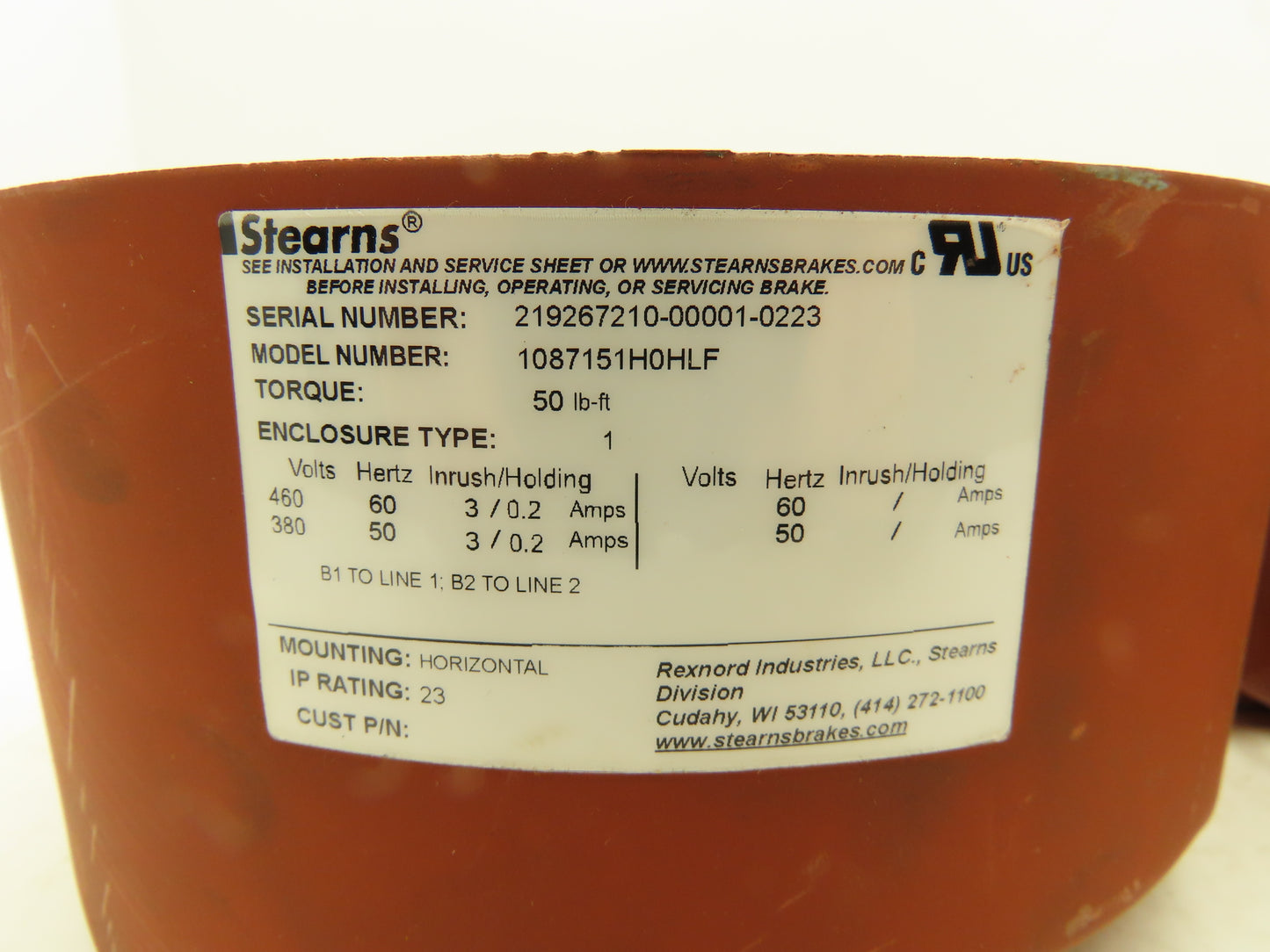 Stearns 1087151 Motor End Cover Take Offs PN Has Variation Measure Same Lot of 2