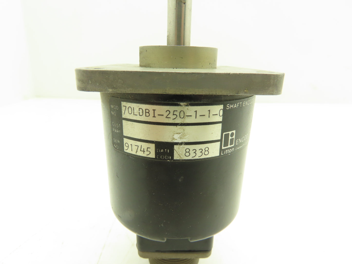 Litton 70LDBI-250-1-1-0 Rotary Encoder 3/8" Shaft 10 Pin Connector