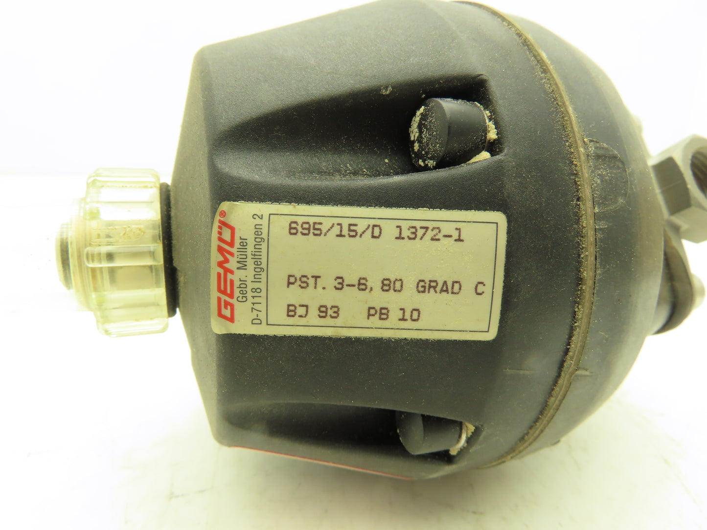 GEMU 695/15/D 1372-1 Pneumatic Operated Diaphragm Valve 1/2" NPT Pilot 1/4" NPT