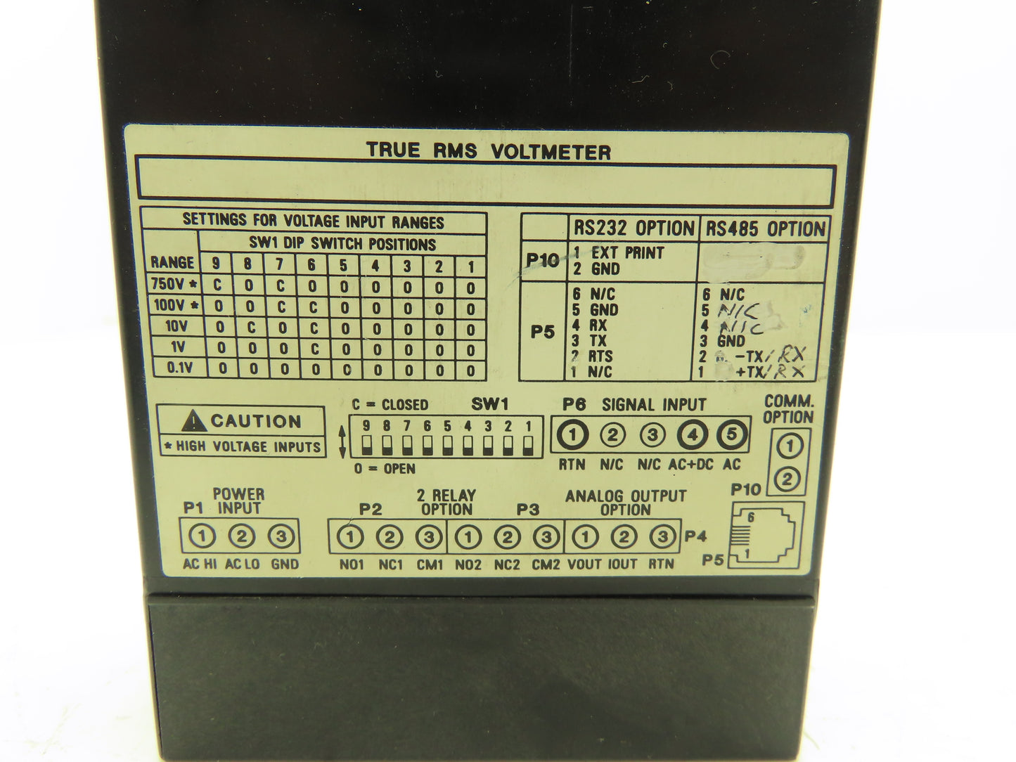 Omega Engineering DP25-VRMS-AR Process True RMS Voltmeter 115VAC 2 Relay