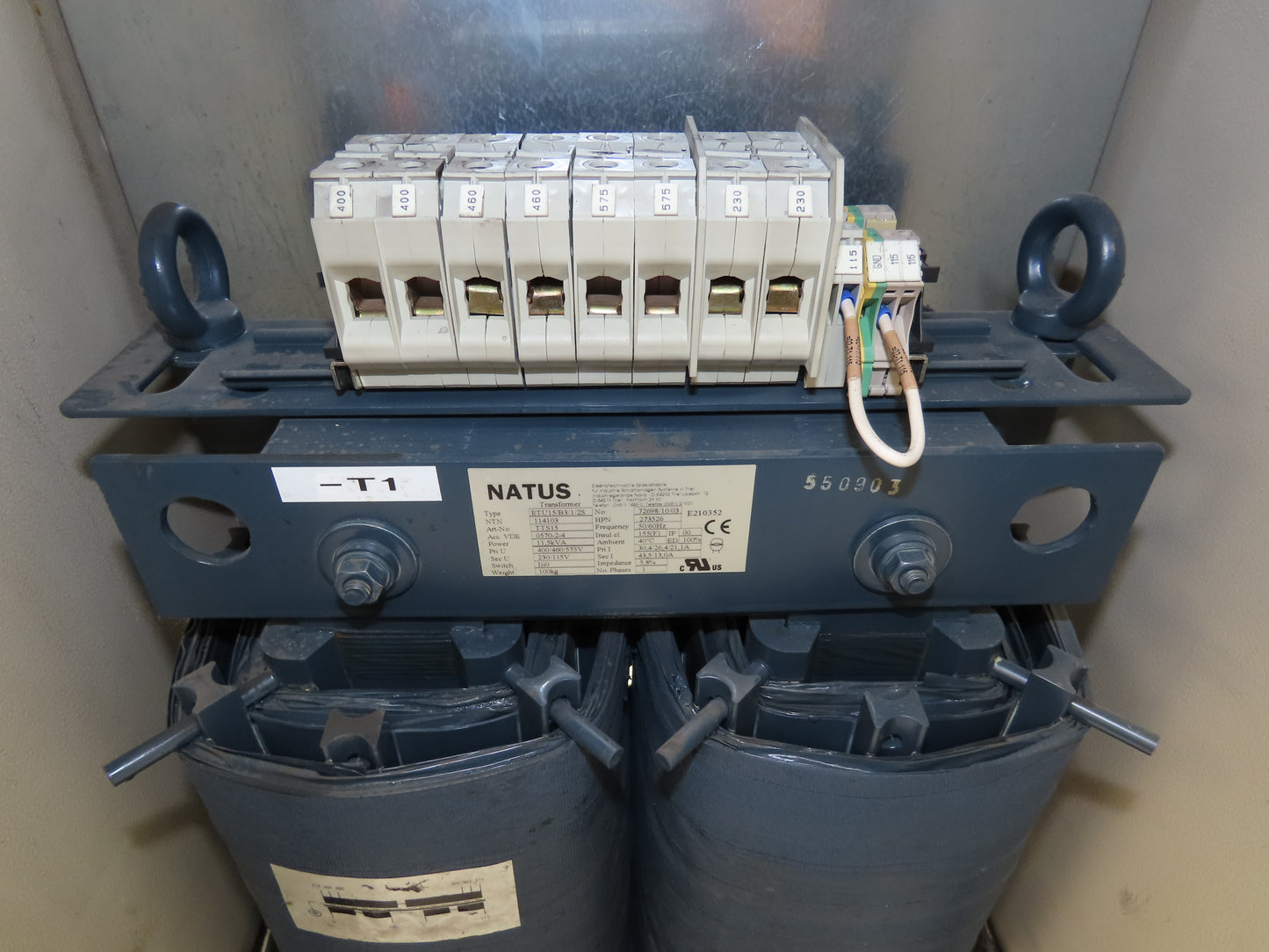 Natus Step-Down Transformer 11.5kVA 400/460/575V 1Ph High 230/115V Low Enclosed