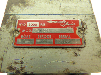 Milwaukee Cylinder CX-1445 Hydraulic Cylinder 2" Bore x 4" Stroke Lot of 2