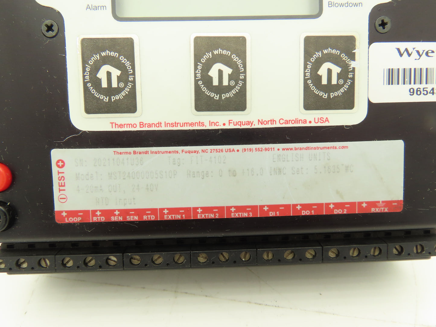 Thermo Brandt MST2000 Multivariable SmartFlow Transmitter MST24000005S10P