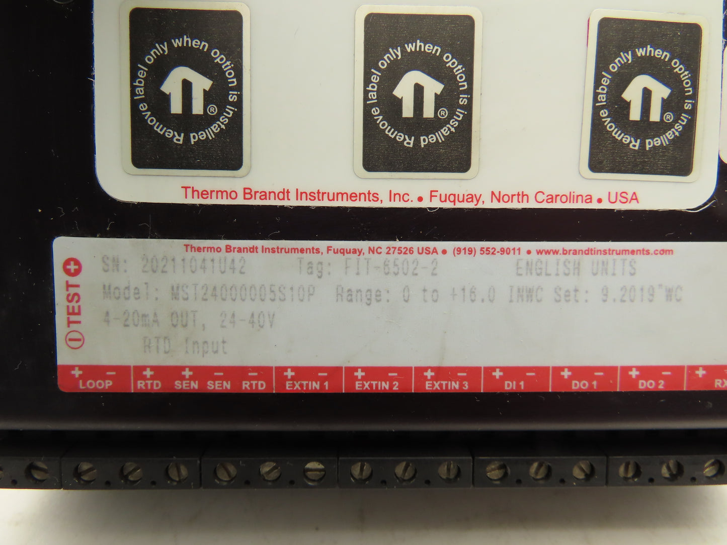 Thermo Brandt MST2000 Multivariable SmartFlow Transmitter MST24000005S10P