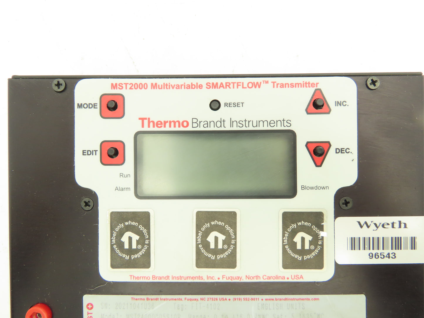Thermo Brandt MST2000 Multivariable SmartFlow Transmitter MST24000005S10P