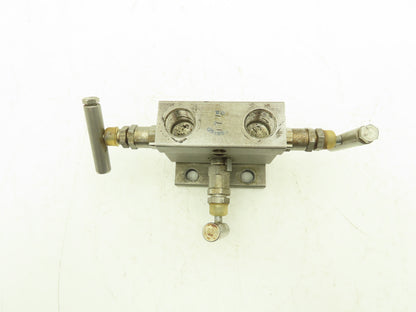 Anderson Greenwood M4TVS 3 Valve Differential Pressure Manifold Flange 1/2" NPT