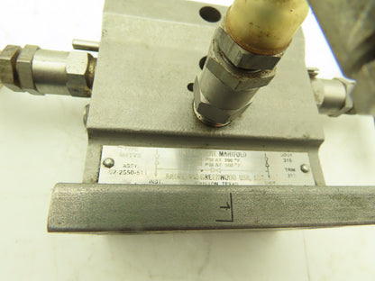 Anderson Greenwood M4TVS 3 Valve Differential Pressure Manifold Flange 1/2" NPT