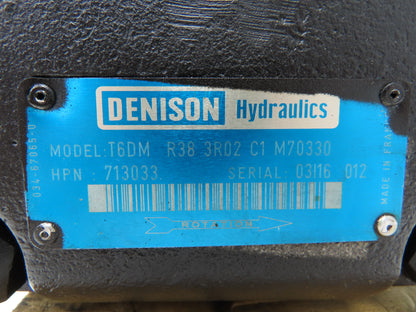 Denison T6DM R38 3R02 C1 M70330 Hydraulic Single Vane Pump 1500RPM 180.4 L/Min