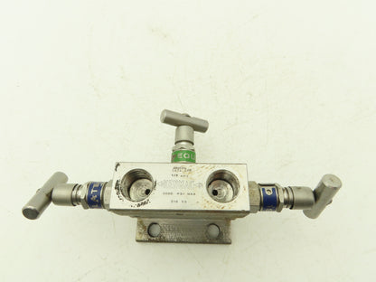 Kenmac MSTB4NCT 3 Valve Differential Pressure Manifold SS Ball Tip 1/2" NPT