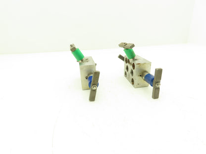 Hoke 830212F8YL 3 Valve Differential Pressure Manifold SS 1/2" NPT Lot of 2