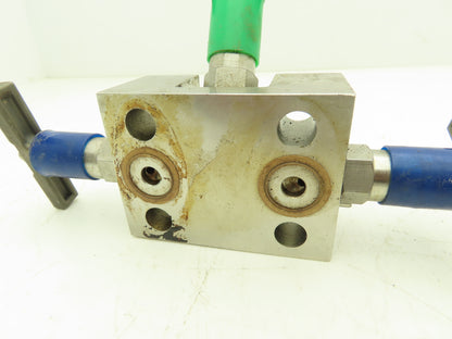 Hoke 830212F8YL 3 Valve Differential Pressure Manifold SS 1/2" NPT Lot of 2