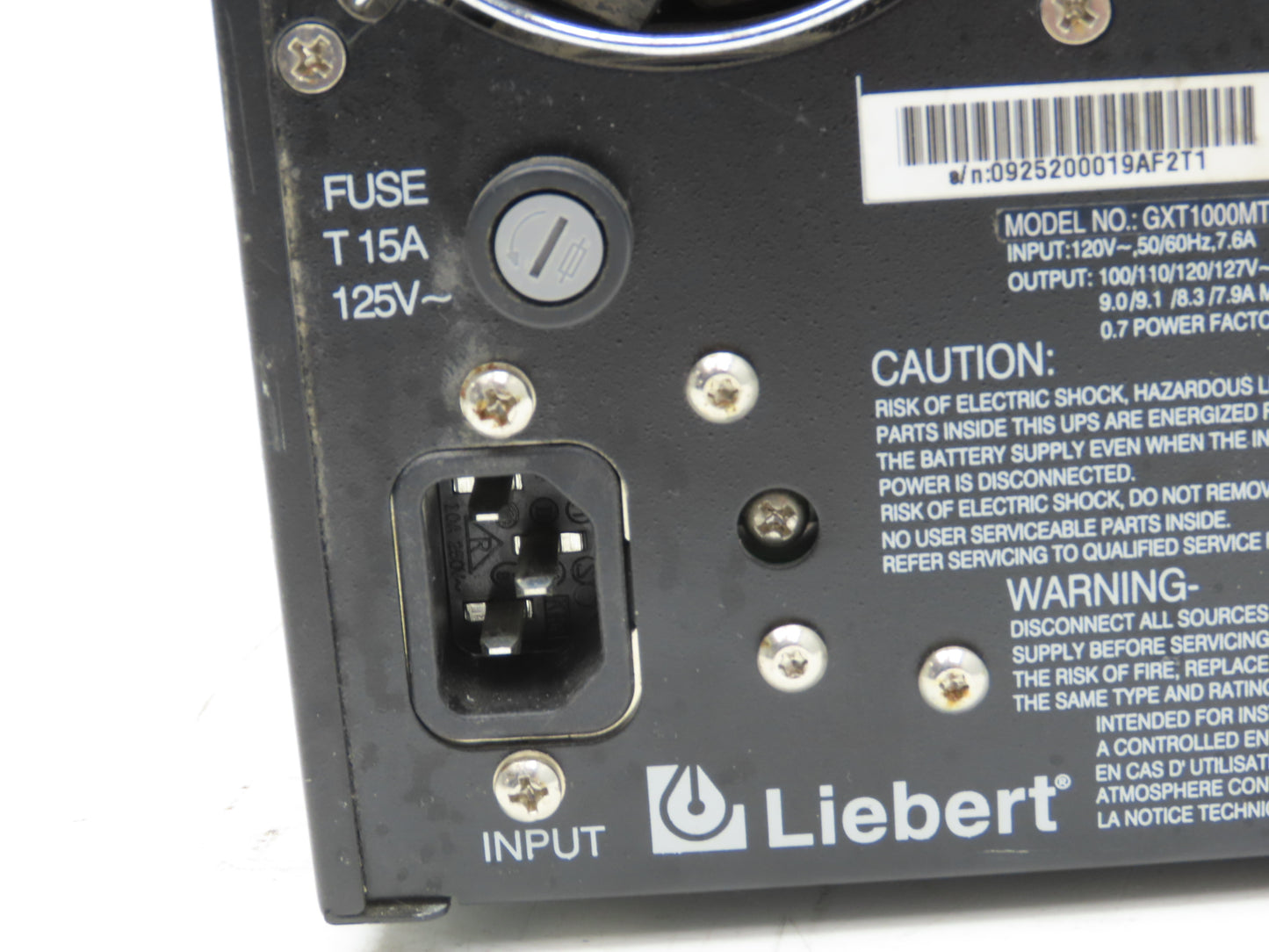 Liebert GXT1000MT-120B PLC Power Supply Module 100-127VAC Read