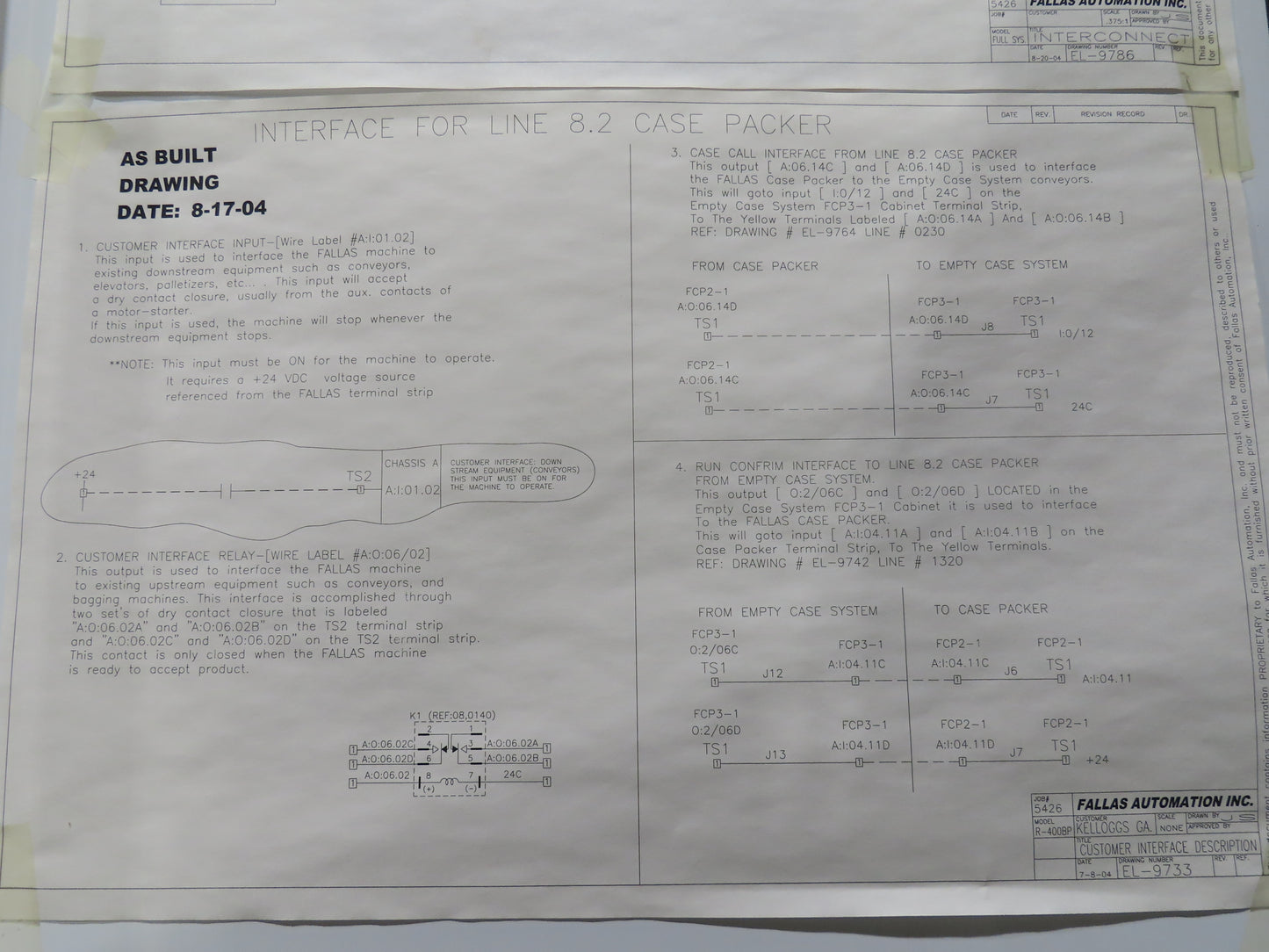 Fallas R400 Robotic Arm Pick and Place Case Packer Dual Feed Conveyor 480V