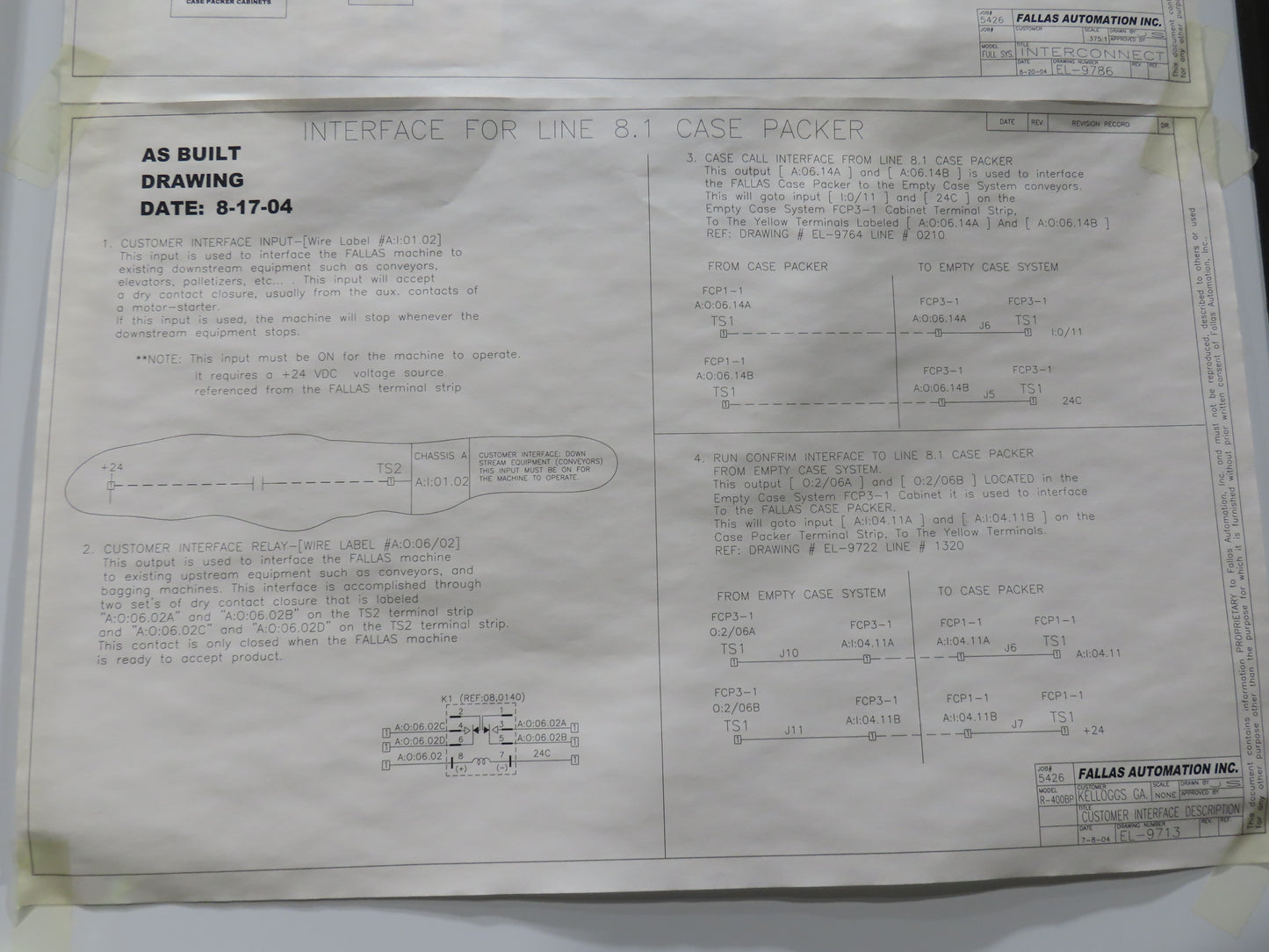 Fallas R400 Robotic Arm Pick and Place Case Packer Dual Feed Conveyor 480V