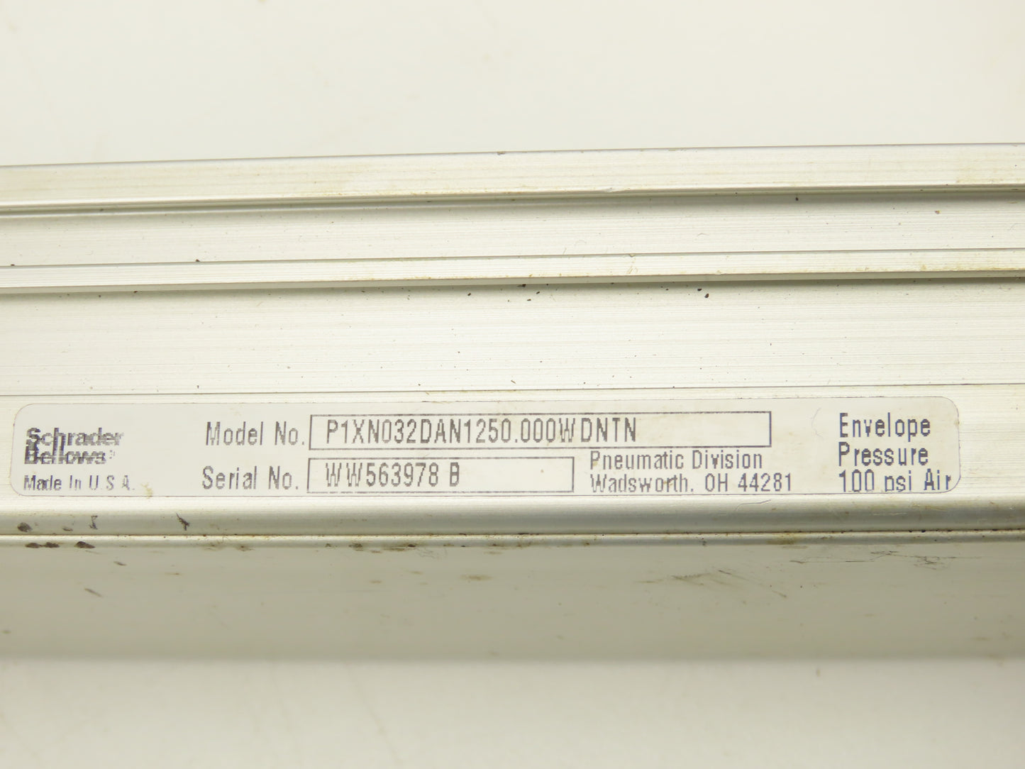 Schrader Bellows P1XN032DAN1250.000WDNTN Linear Slide 2-1/2" W x 58" Length