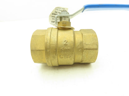 Jamesbury Ser 300 2" NPT Female Ball Valve Brass W Stainless Steel Valve