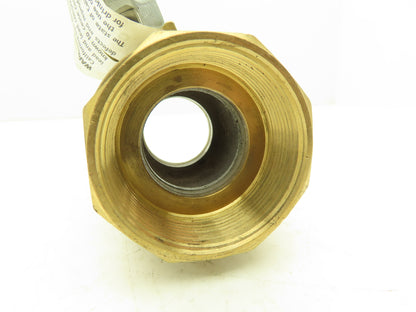 Jamesbury Ser 300 2" NPT Female Ball Valve Brass W Stainless Steel Valve