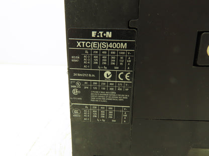 Eaton XTCE400M Motor Starter Contactor 600V 3Ph 400A 400Hp 120V Coil 2 NO + 2 NC