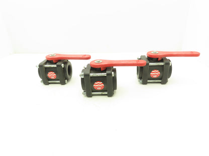 Bee Valve 4011D-20 1-1/2" NPT Full Port Ball Valve Polypropylene Lot of 3