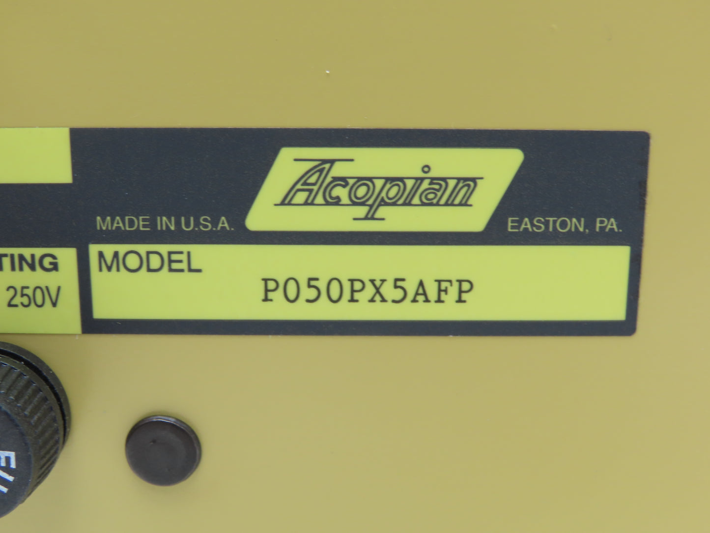 Acopian P050PX5AFP Regulated Power Supply 120V Input 30VDC Output