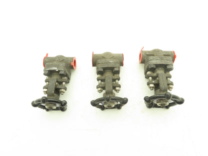 Ilshin 8A05-5 Steel Gate Valve 1/2" Socket Weld 1975psi Class 800 Lot of 3