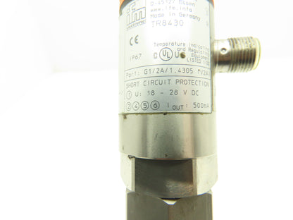 IFM Efector TR8430 Electronic Temperature Sensor Evaluation Unit With 8" Probe