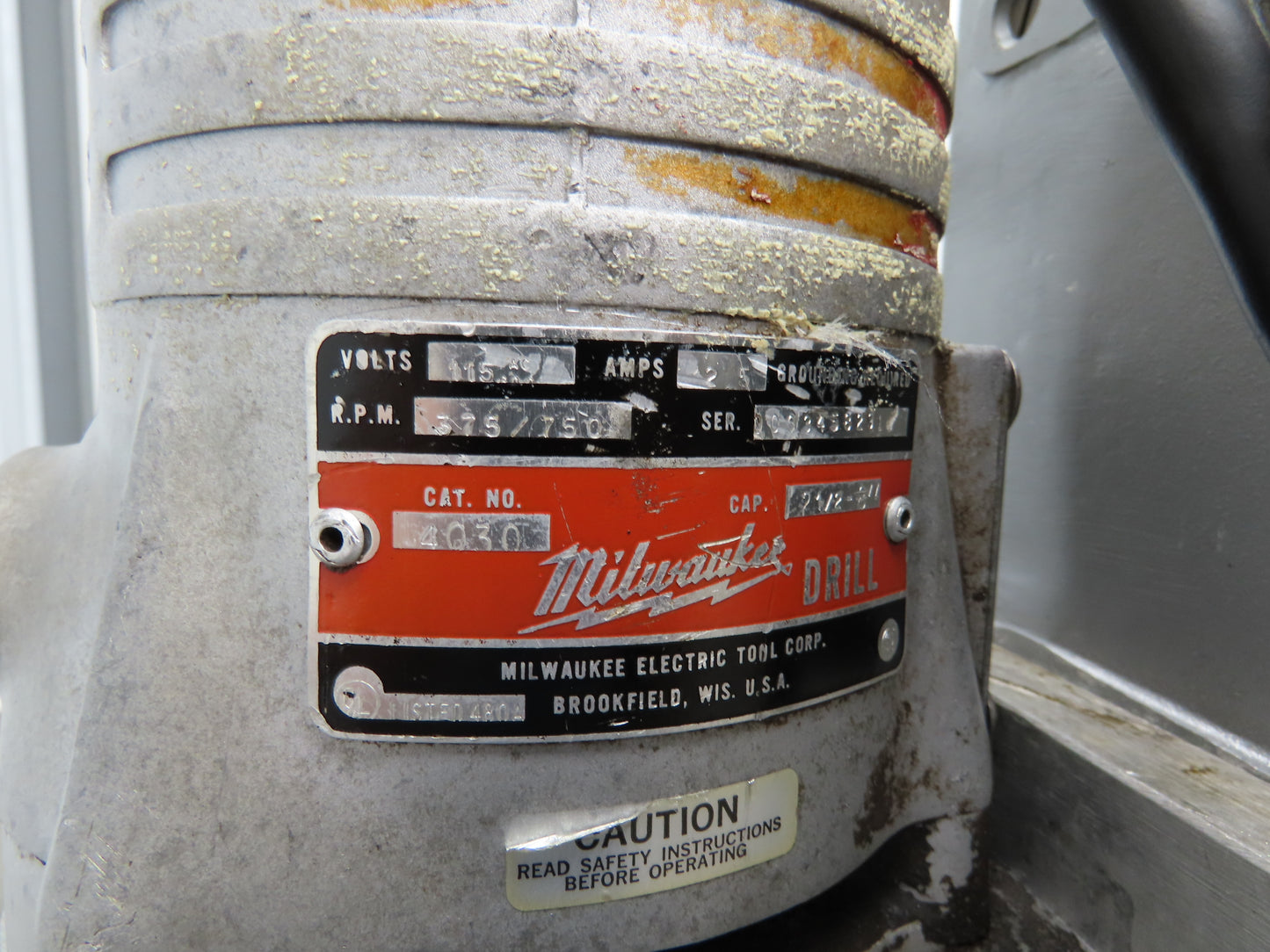 Milwaukee Vac-U-Rig Dymodrill 4030 Coring Motor 2-1/2" to 8" Core Bore Stand