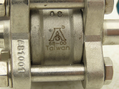 VNE 1/2"-316 1/2" Stainless Steel Sanitary Tri-Clamp Ball Valve 1000WOG Lot of 2