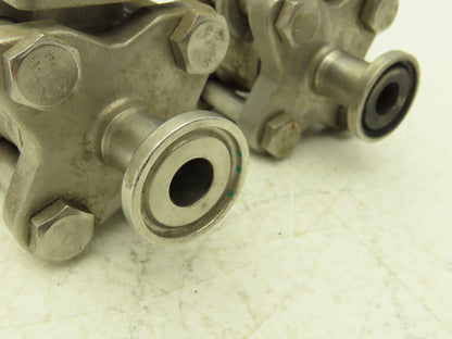 VNE 1/2"-316 1/2" Stainless Steel Sanitary Tri-Clamp Ball Valve 1000WOG Lot of 2