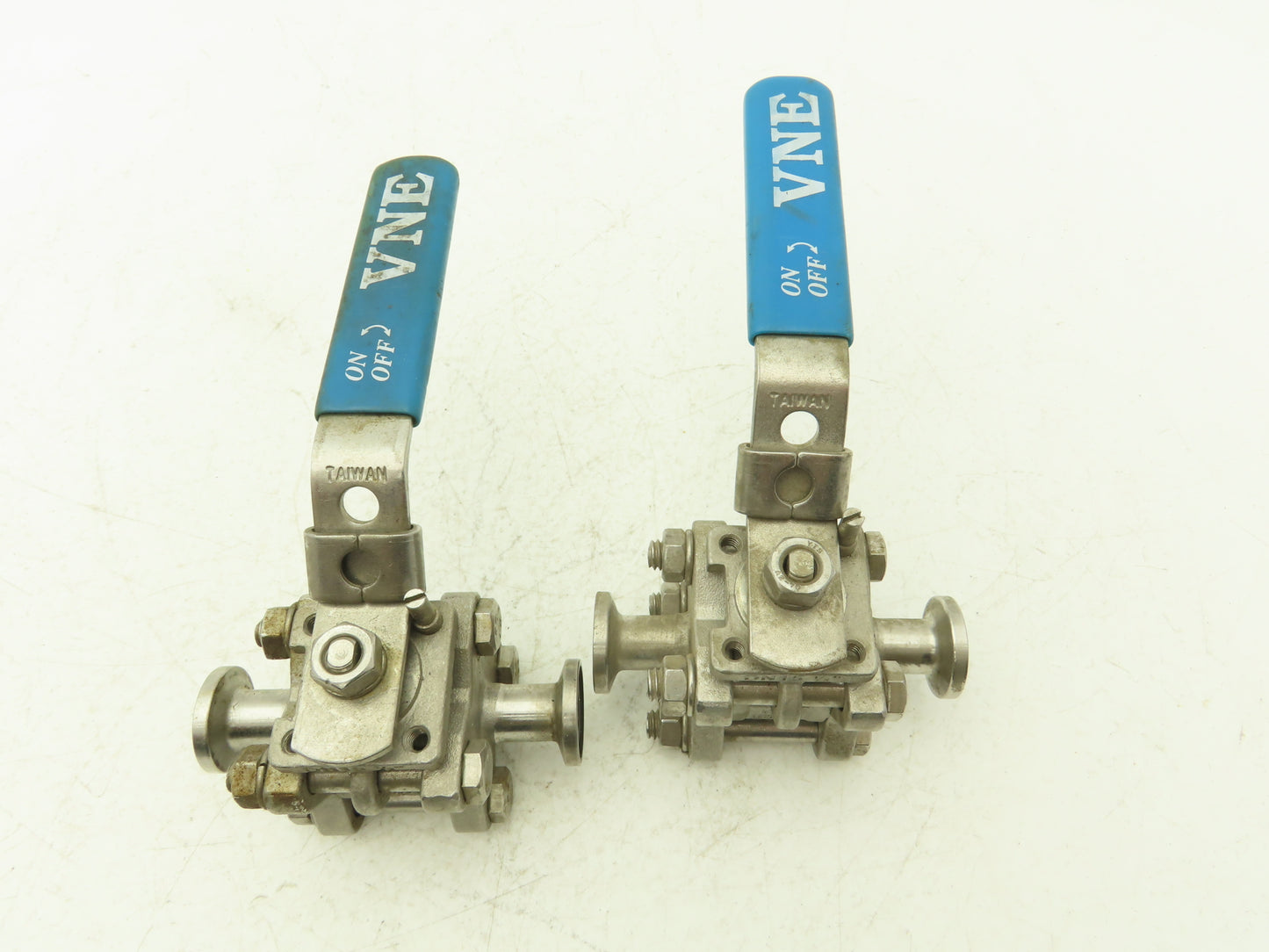 VNE 1/2"-316 1/2" Stainless Steel Sanitary Tri-Clamp Ball Valve 1000WOG Lot of 2