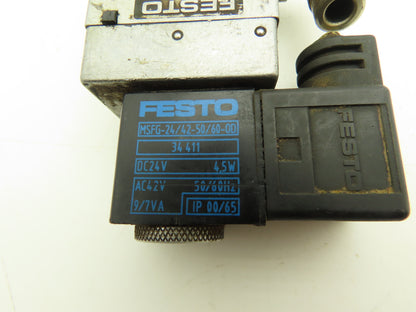 Festo MFH-3-1/8 Pneumatic Solenoid Valve 3/2-way 24VDC G1/8"  Lot of 4