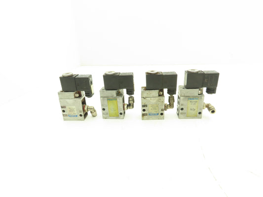 Festo MFH-3-1/8 Pneumatic Solenoid Valve 3/2-way 24VDC G1/8"  Lot of 4