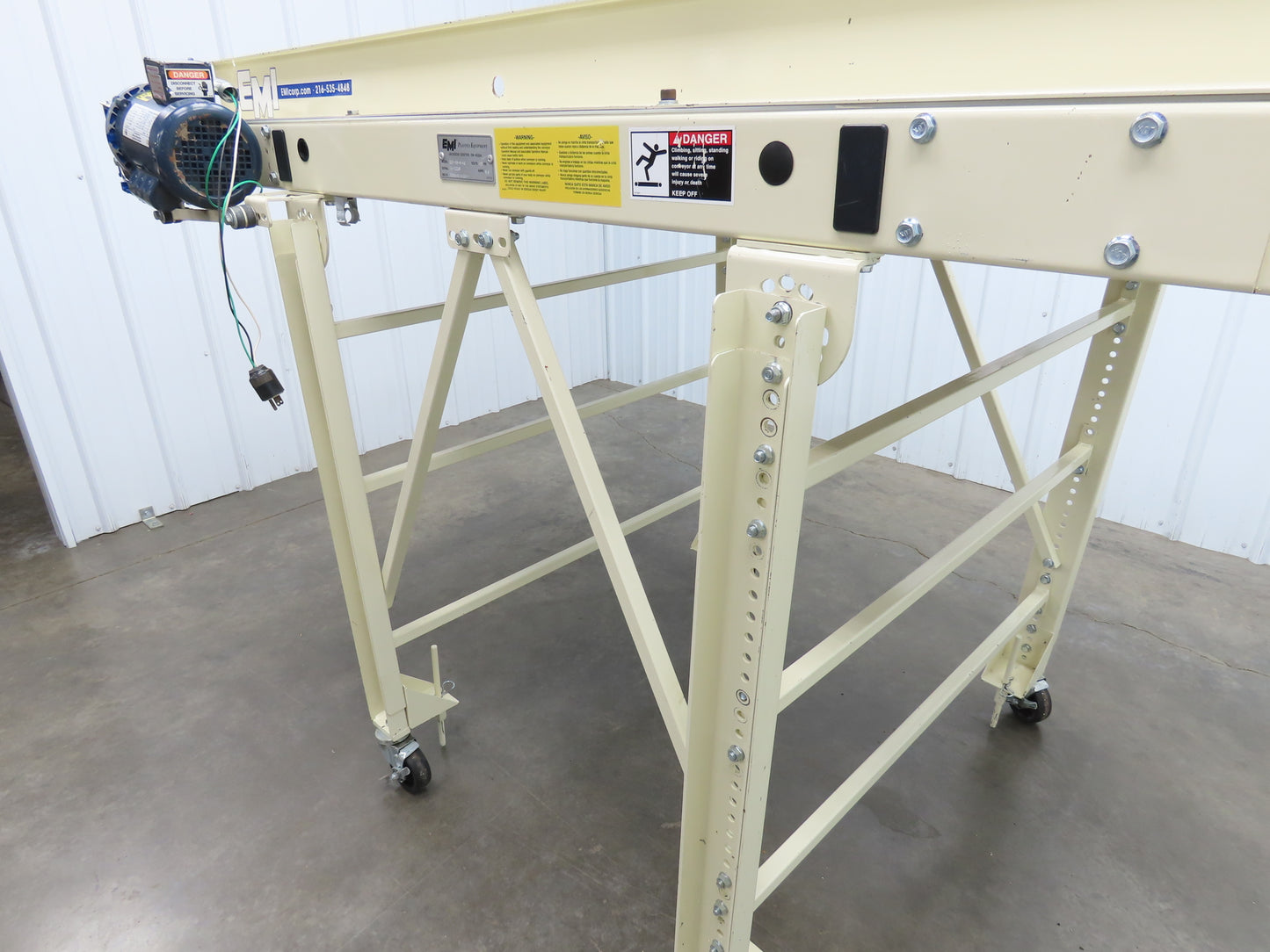 EMI Plastics 40"W x 72"L Portable Slider Bed Conveyor 35"Bed .33Hp 115V 40FPM