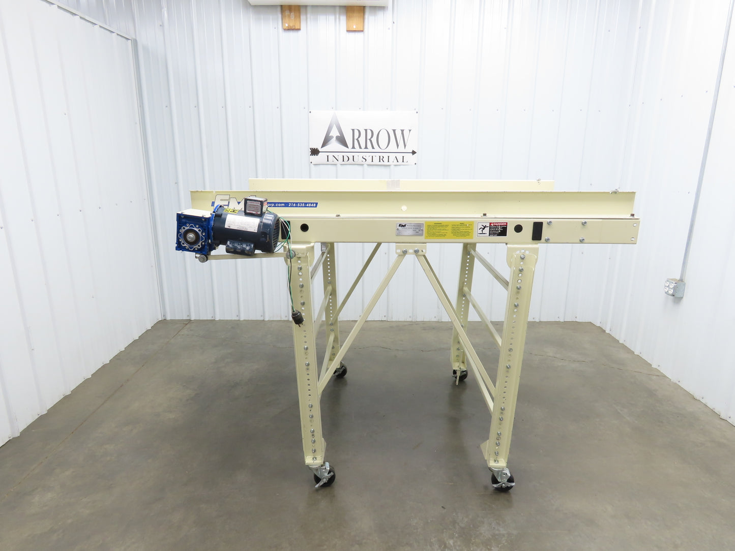 EMI Plastics 40"W x 72"L Portable Slider Bed Conveyor 35"Bed .33Hp 115V 40FPM