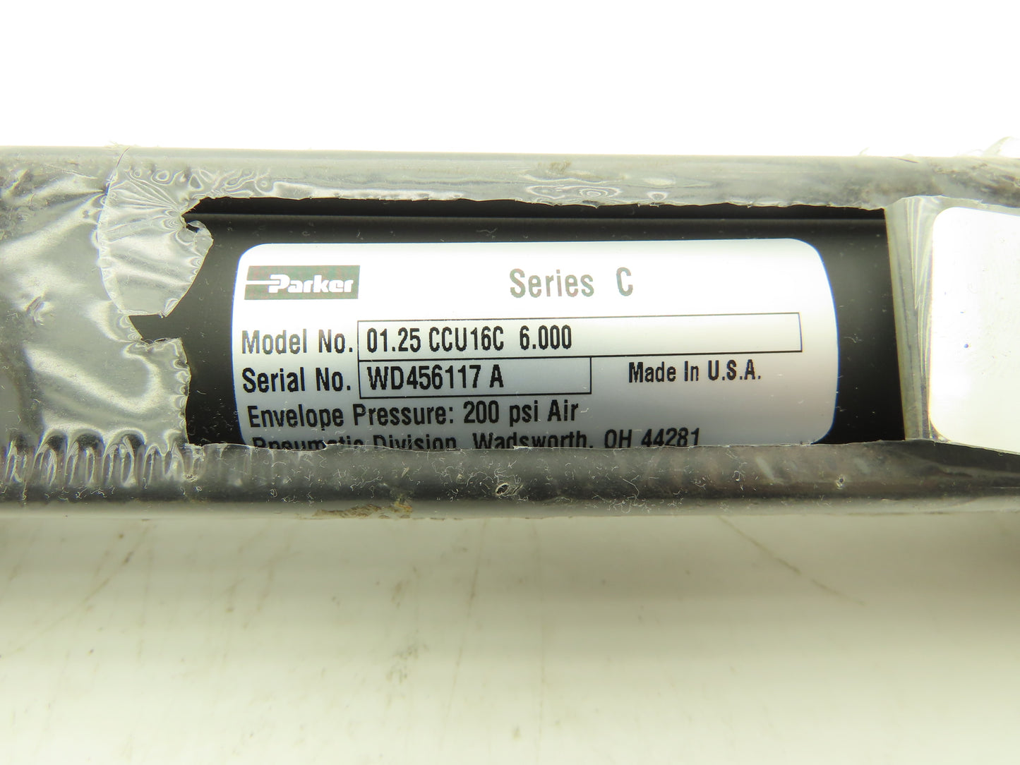 Parker 01.25 CCU16C 6.000 Pneumatic Air Cylinder 1.25" Bore 6" Stroke 200psi