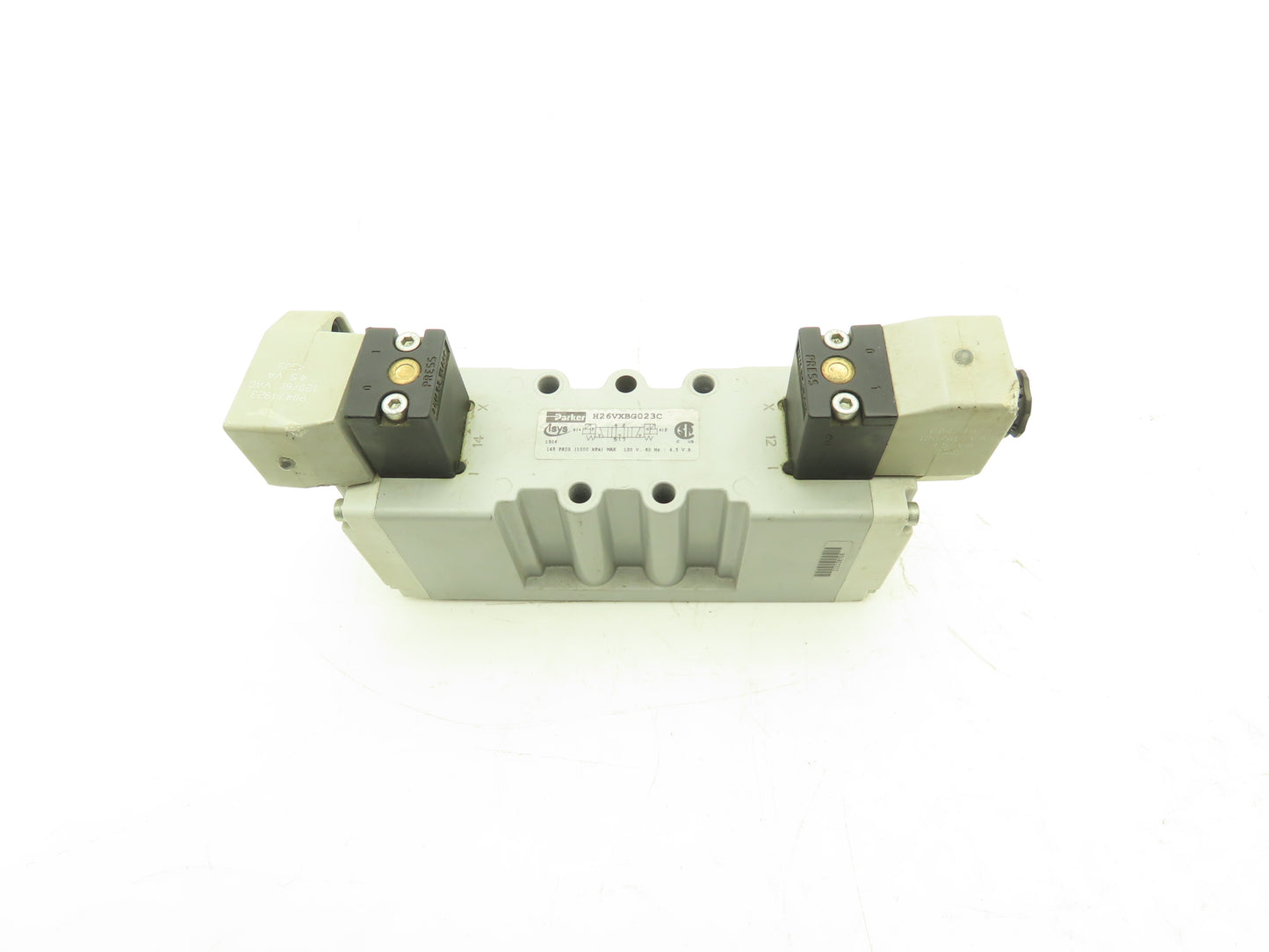 Parker H26VXBG023C Pneumatic Air isys Solenoid Valve 120v 60hz Coil 145psig
