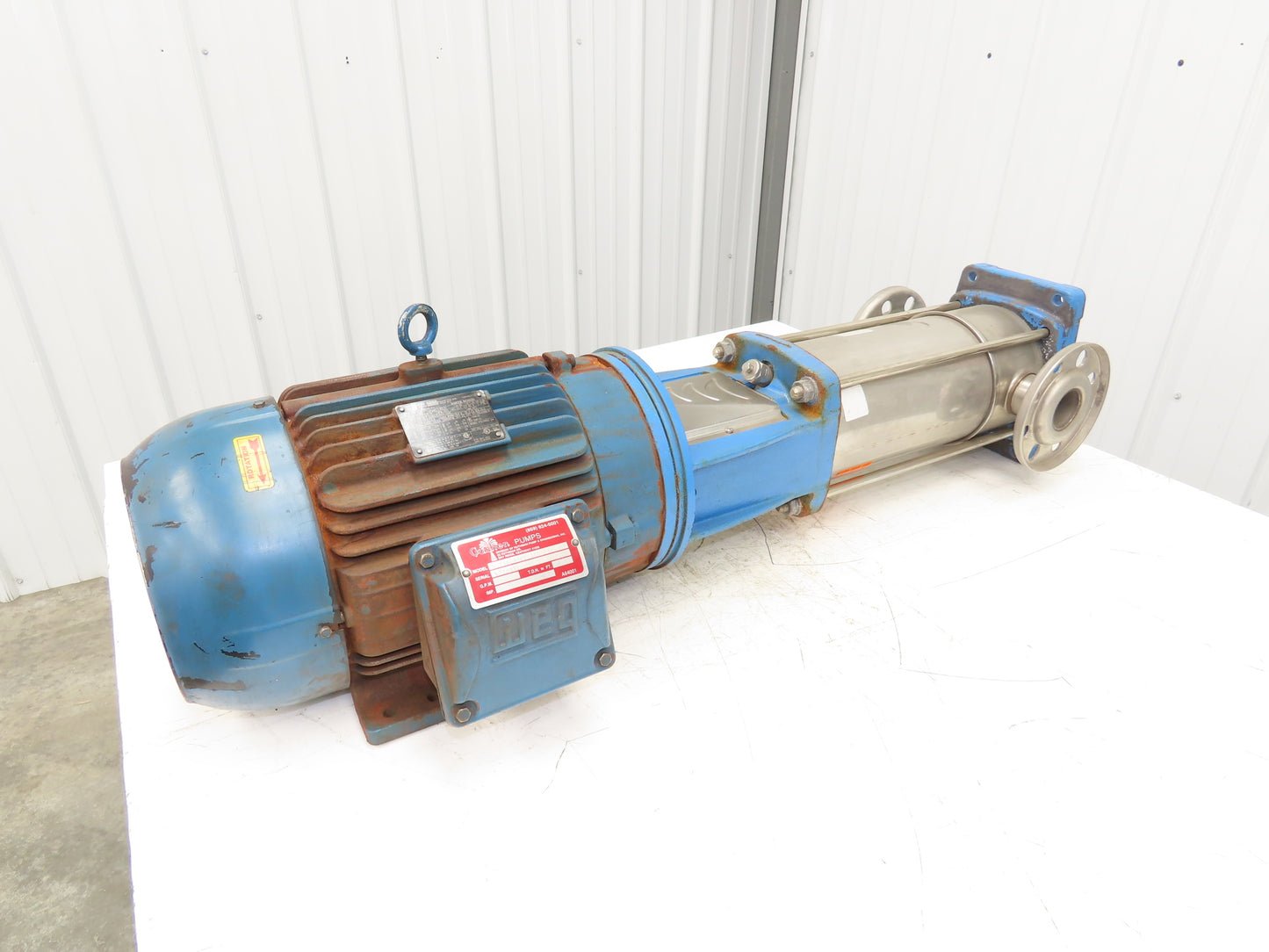 Gusher 00736ET3E213TC Inline Centrifugal Pump 2x2"Flanged Stainless 7.5Hp 3PH